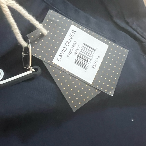 David Oliver Boys Size 18 Slim Navy Blue Rick Chino Pants Cotton Brand New - Picture 3 of 9